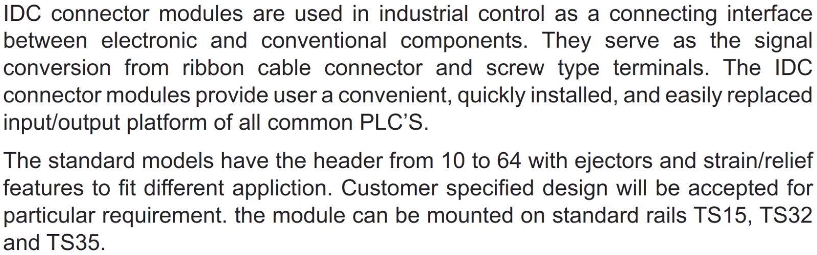 MULTICOMP טרמינל בלוק INTERFACE MODULES IDC PLUG